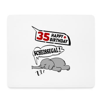 Geburtstag 35 Jahre Birthday Elefant Scheissegal - Mousepad (Querformat) - Weiß - Vorne