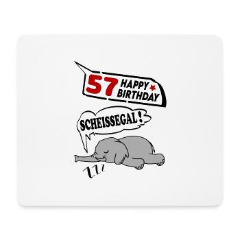 Geburtstag 57 Jahre Birthday Elefant Scheissegal - Mousepad (Querformat) - Weiß - Vorne