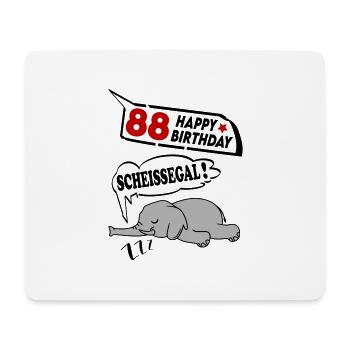 Geburtstag 88 Jahre Birthday Elefant Scheissegal - Mousepad (Querformat) - Weiß - Vorne