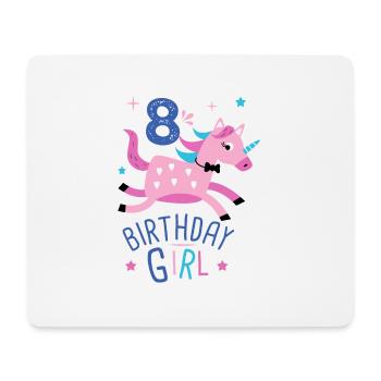 8. Geburtstag Mädchen 8 Jahre Licorn Unicorn - Mousepad (Querformat) - Weiß - Vorne