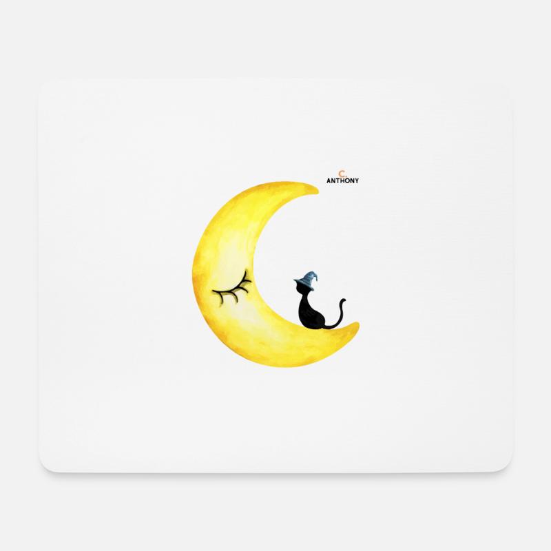 Katze-Mond - Mousepad (Querformat) - Weiß