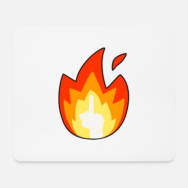 Fire finger emoji - Mouse Pad (horizontal) - white