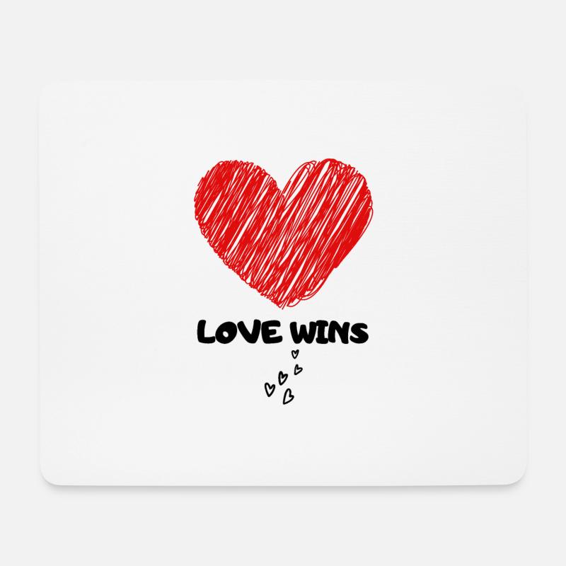LOVE WINS - Mousepad (Querformat) - Weiß
