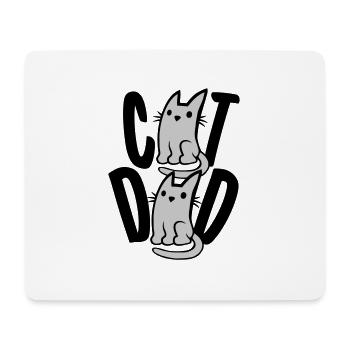 Cat Dad Text Logo - Mousepad (Querformat) - Weiß - Vorne