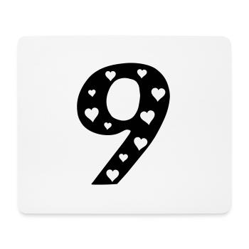 9 Geburtstag mit Herz - Mousepad (Querformat) - Weiß - Vorne