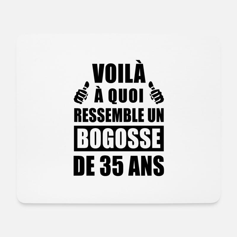 bogosse de 35 ans - Tapis de souris (format paysage) - blanc