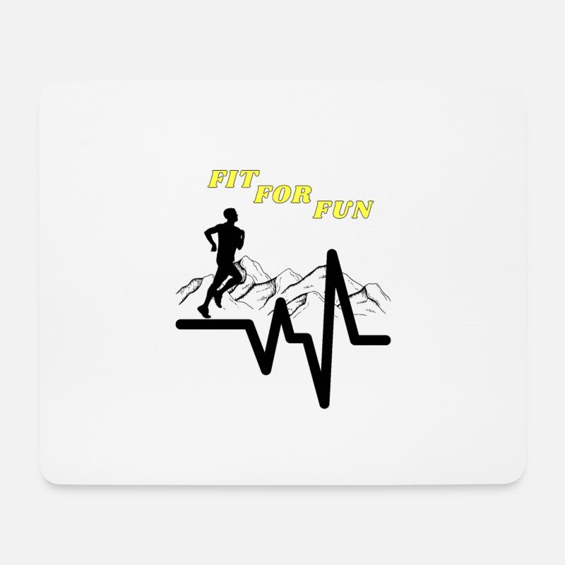 Jogging - Mousepad (Querformat) - Weiß