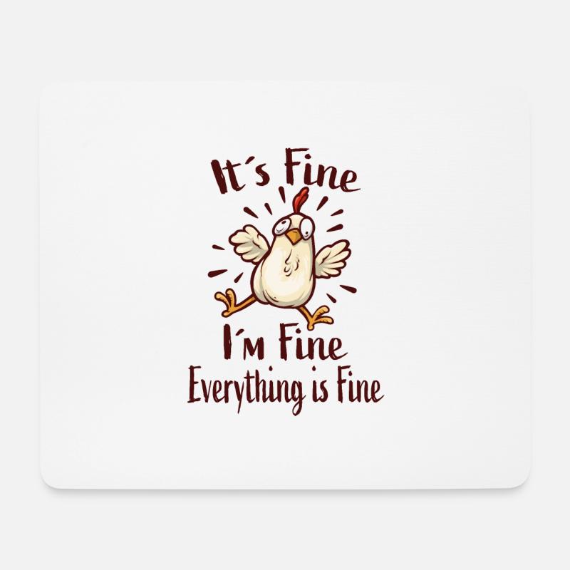 It´s Fine I´m Fine Everything Is Fine - Mousepad (Querformat) - Weiß