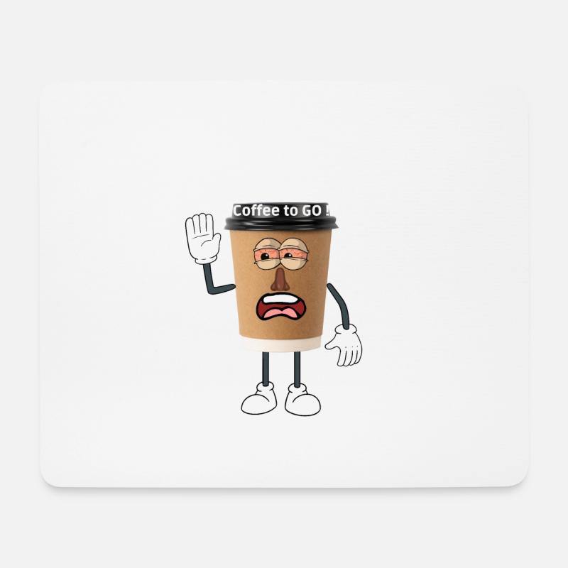 coffee to go - Mousepad (Querformat) - Weiß