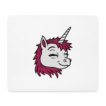 Head happy comic unicorn - Mouse Pad (horizontal) - white - Front