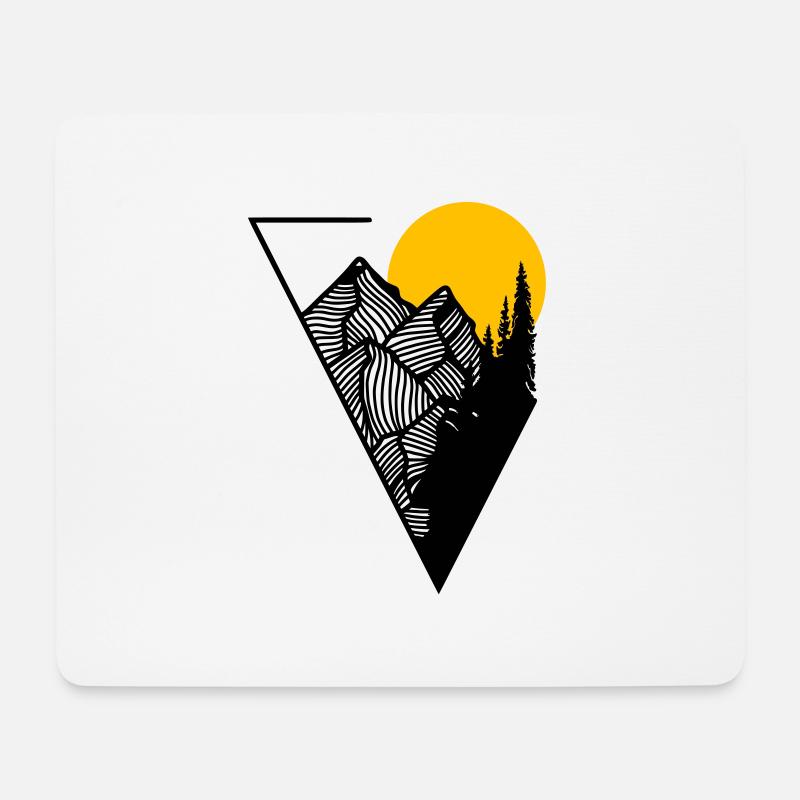 Geometrische Berge in Dreieck für Bergsteiger - Mousepad (Querformat) - Weiß