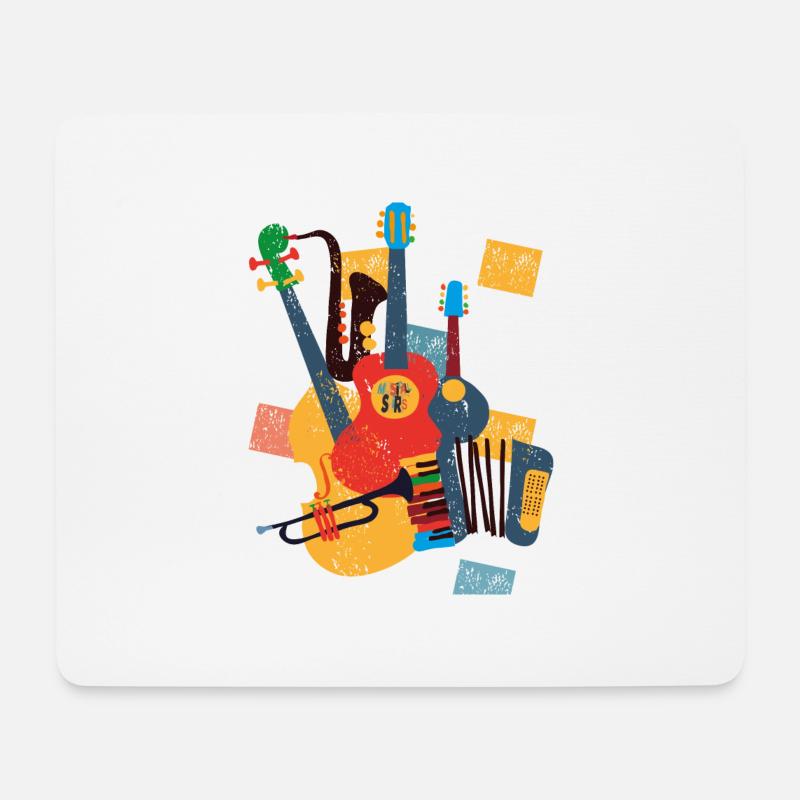 Musikinstrumente - Mousepad (Querformat) - Weiß