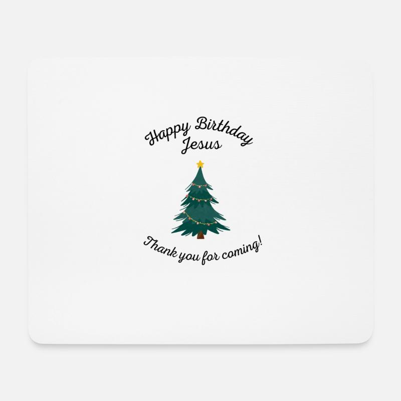 Happy Birthday Jesus - Mousepad (Querformat) - Weiß