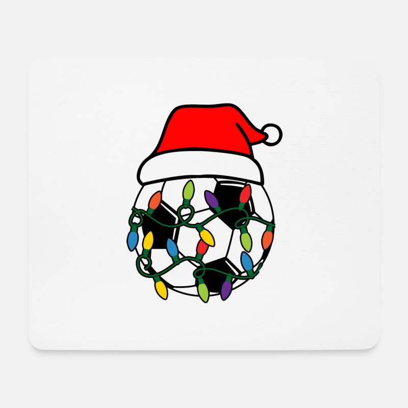 Fußball Weihnachten 2022 Weltmeisterschaft - Mousepad (Querformat) - Weiß