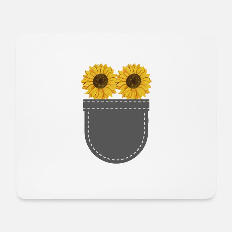 Blumen Blüten Geschenk Brusttasche Sonnenblume - Mousepad (Querformat) - Weiß