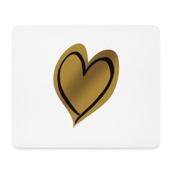 Heart Gold Black - Mouse Pad (horizontal) - white - Front