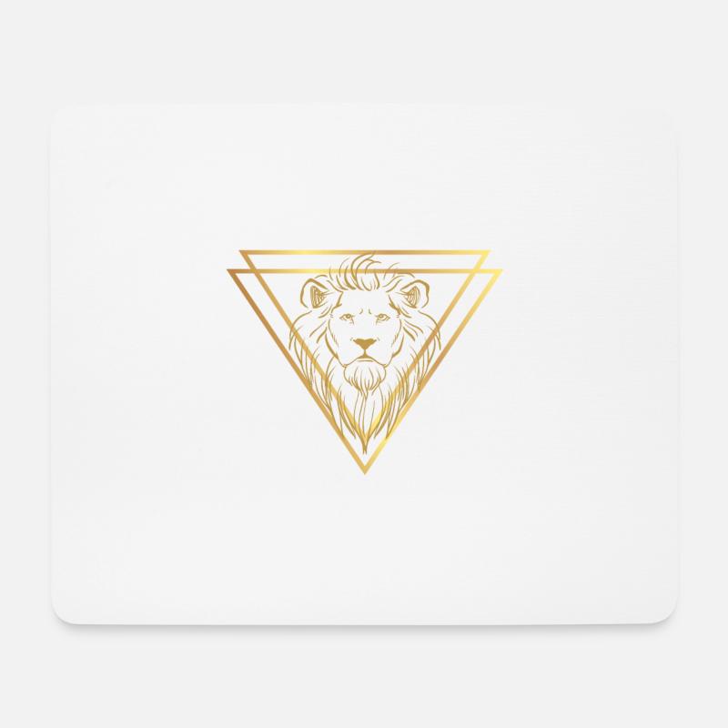 Löwe In Dreiecken - Mousepad (Querformat) - Weiß