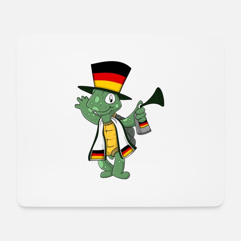 Deutsche Fan Schildkröte - Mousepad (Querformat) - Weiß