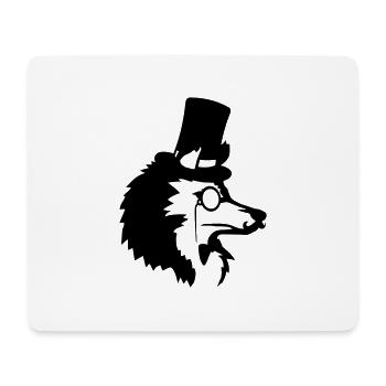 Mr. Wolf Gentlemen Cylinder - Mouse Pad (horizontal) - white - Front