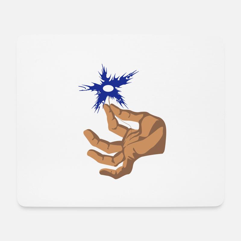 Hand Finger geballte Blume - Mousepad (Querformat) - Weiß