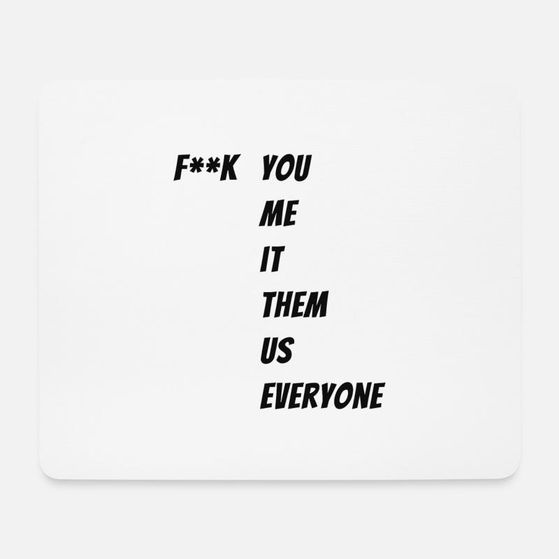 F**k Spruch - Mouse Pad (horizontal) - white