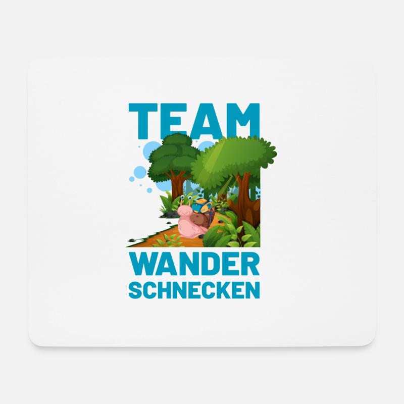 Team Wanderschnecken blau - Mousepad (Querformat) - Weiß