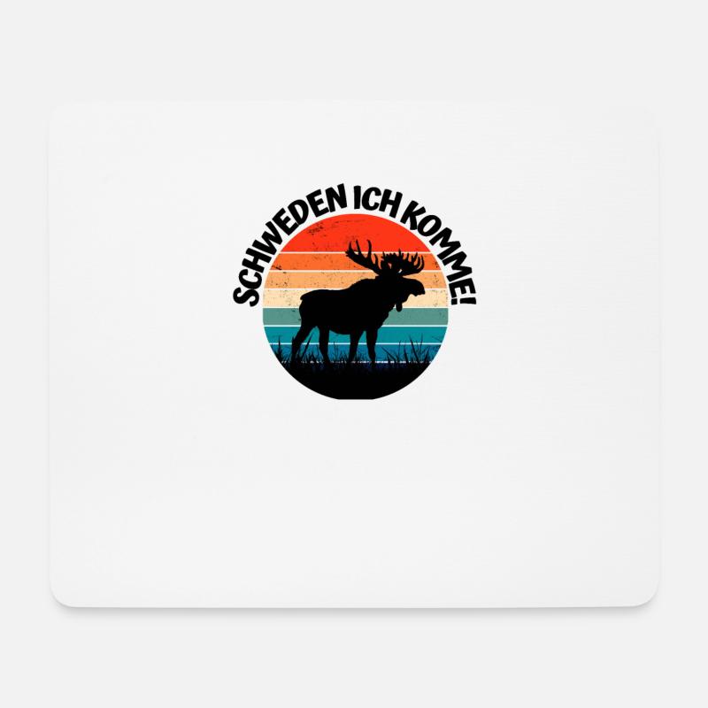 Schweden, Elch, ich komme - Mousepad (Querformat) - Weiß