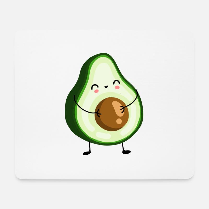 süßes Avocado T-Shirt - Mousepad (Querformat) - Weiß