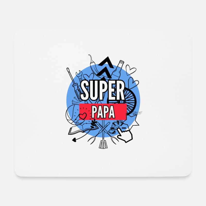 Superdad - Mousepad (Querformat) - Weiß