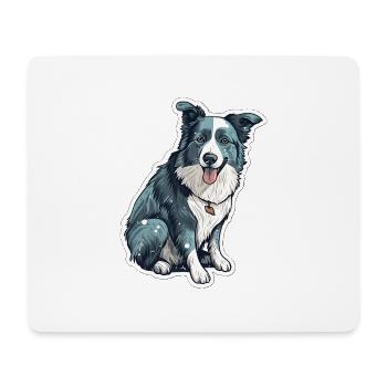 Design Border Collie N°2 - Tapis de souris (format paysage) - blanc - Devant