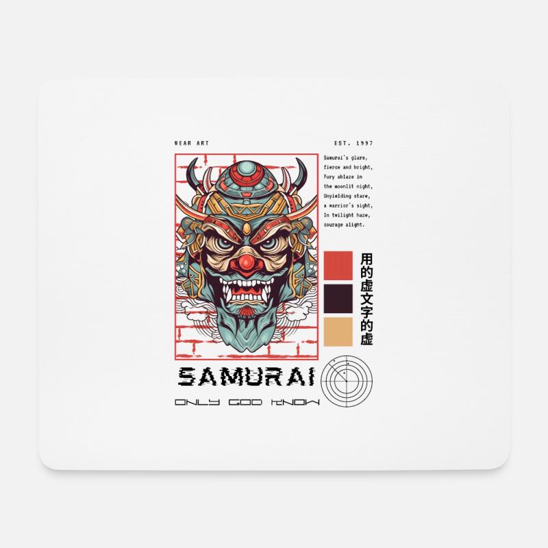 Samurai Nur Gott weiß es - Mousepad (Querformat) - Weiß