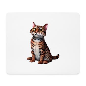 Kätzchen Bengalkatze Katze Katzenbesitzer Kater - Mousepad (Querformat) - Weiß - Vorne