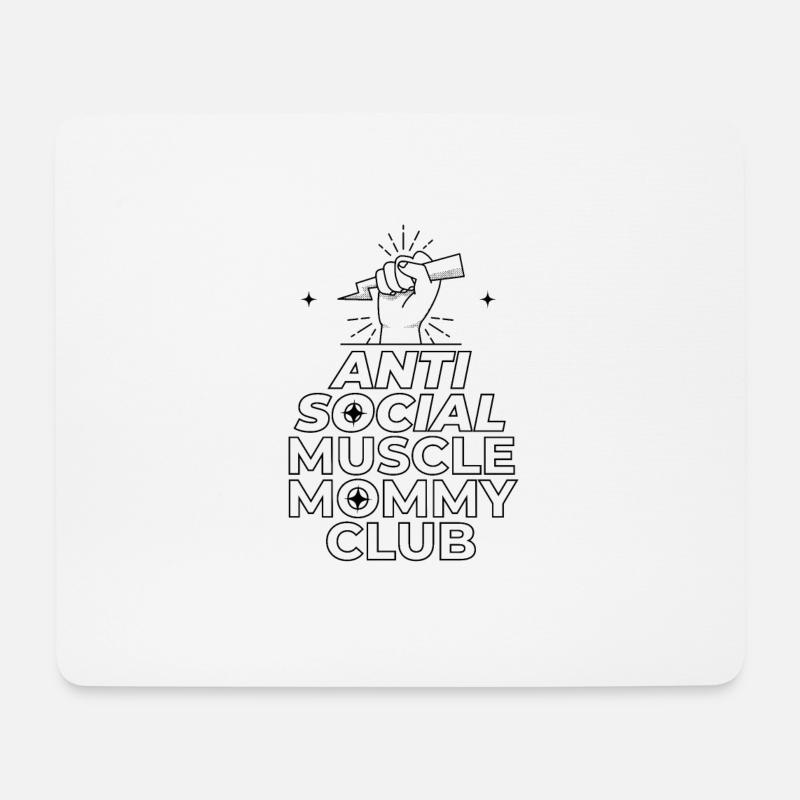 Antisozialer Muskel-Mama-Club - Mousepad (Querformat) - Weiß