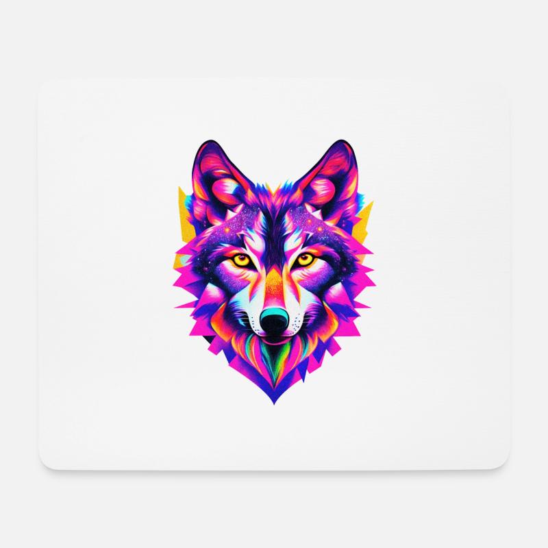 Wolf 03 - Mousepad (Querformat) - Weiß