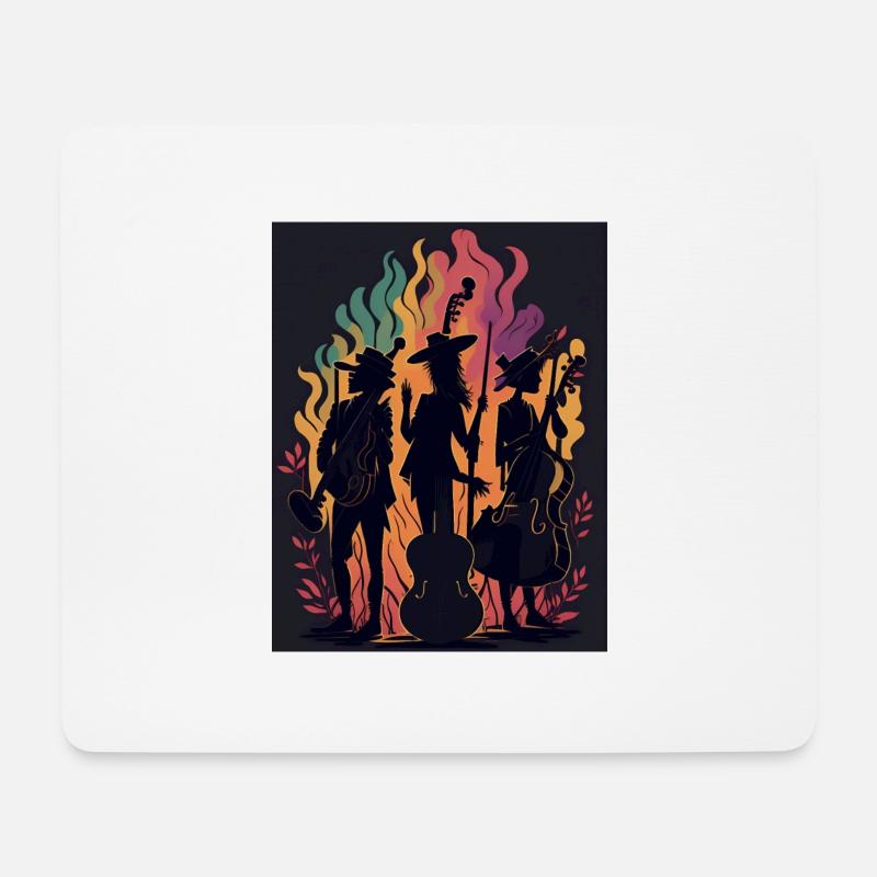 Die musikalische Flamme - Mousepad (Querformat) - Weiß