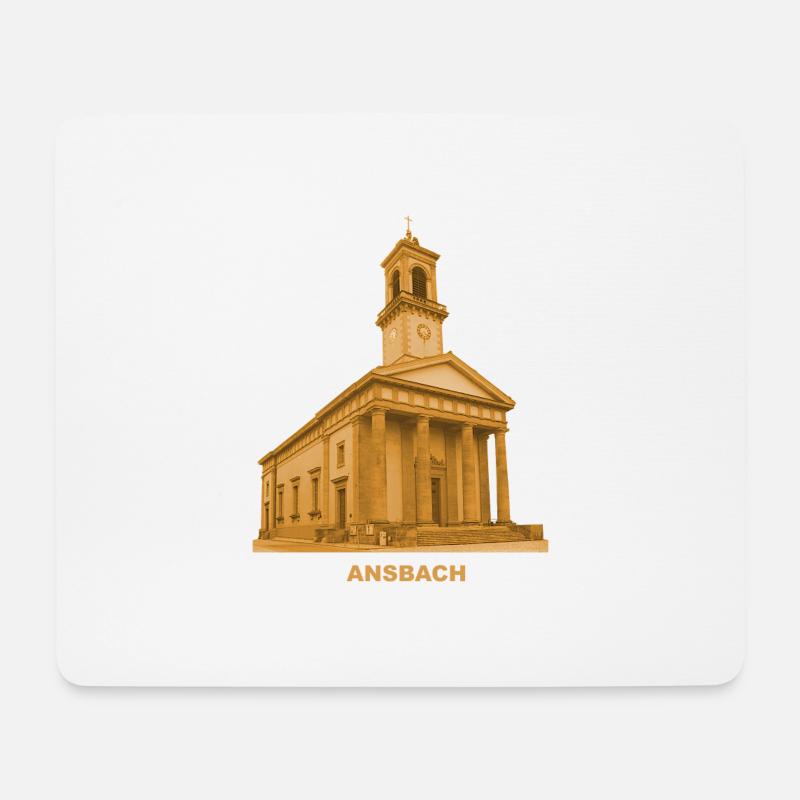 Ansbach St. Ludwig Kirche Mittelfranken Bayern - Mousepad (Querformat) - Weiß