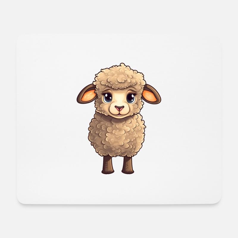 Schaf - Mousepad (Querformat) - Weiß