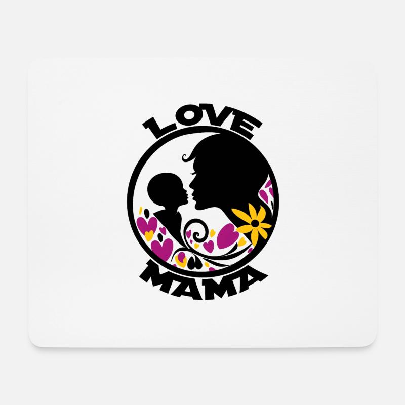 MUTTER LIEBE - LIEBE MAMA - Mousepad (Querformat) - Weiß