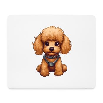 Sweet Baby Poodle Dog - Mousepad (Querformat) - Weiß - Vorne