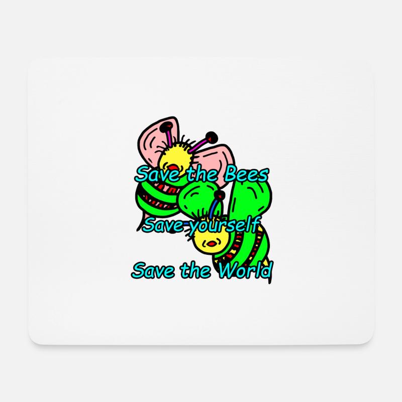 Bienen - Mousepad (Querformat) - Weiß