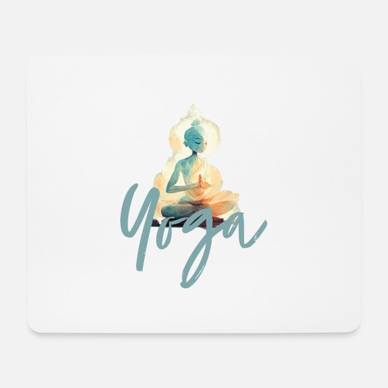 Yoga Typo Illu2 - Mousepad (Querformat) - Weiß