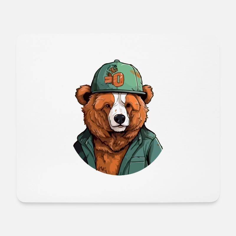 Koro, der Bär mit dem Hut - Mousepad (Querformat) - Weiß