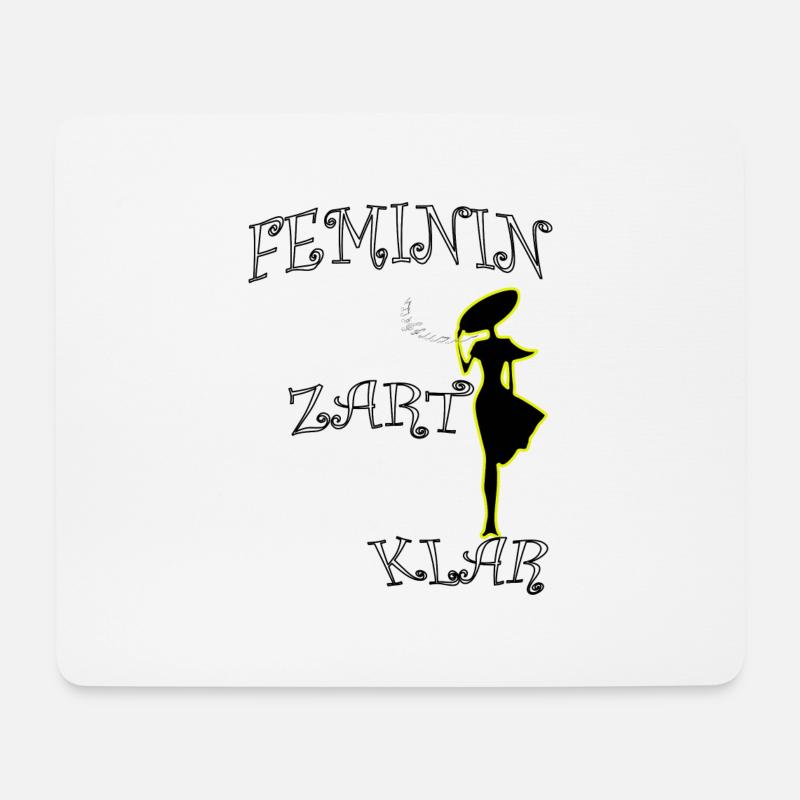 Feminin Zart Klar - Mousepad (Querformat) - Weiß