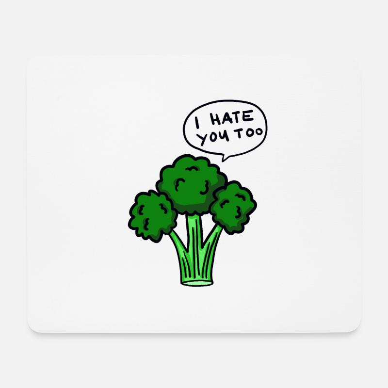 Brokkoli hasst dich auch - Mousepad (Querformat) - Weiß