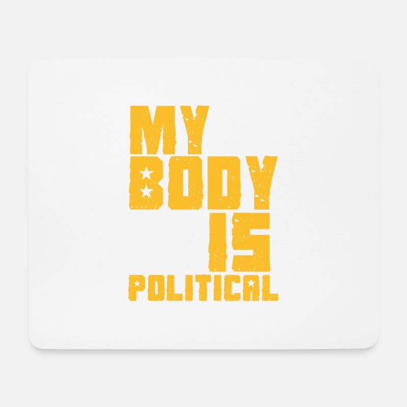 MEIN KÖRPER IST POLITISCH - Mousepad (Querformat) - Weiß