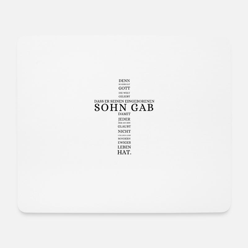 Also hat Gott die Welt geliebt - Johannes 3,16 - Mousepad (Querformat) - Weiß