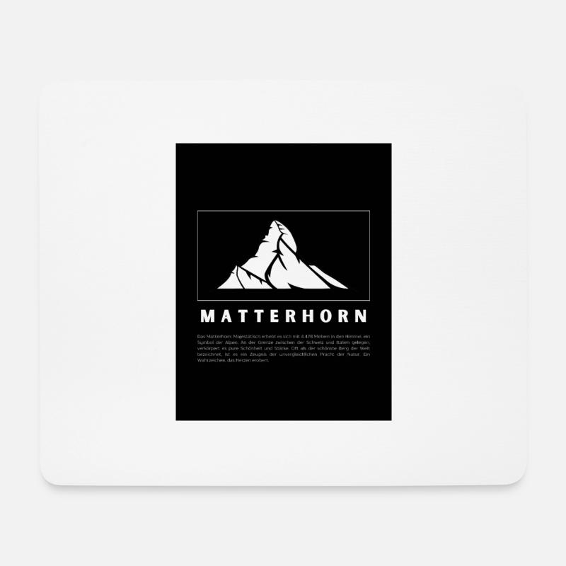 Alpine Majestät: Das Matterhorn - Mousepad (Querformat) - Weiß