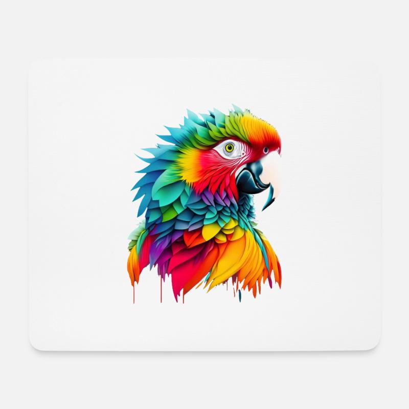 Papagei - Mousepad (Querformat) - Weiß