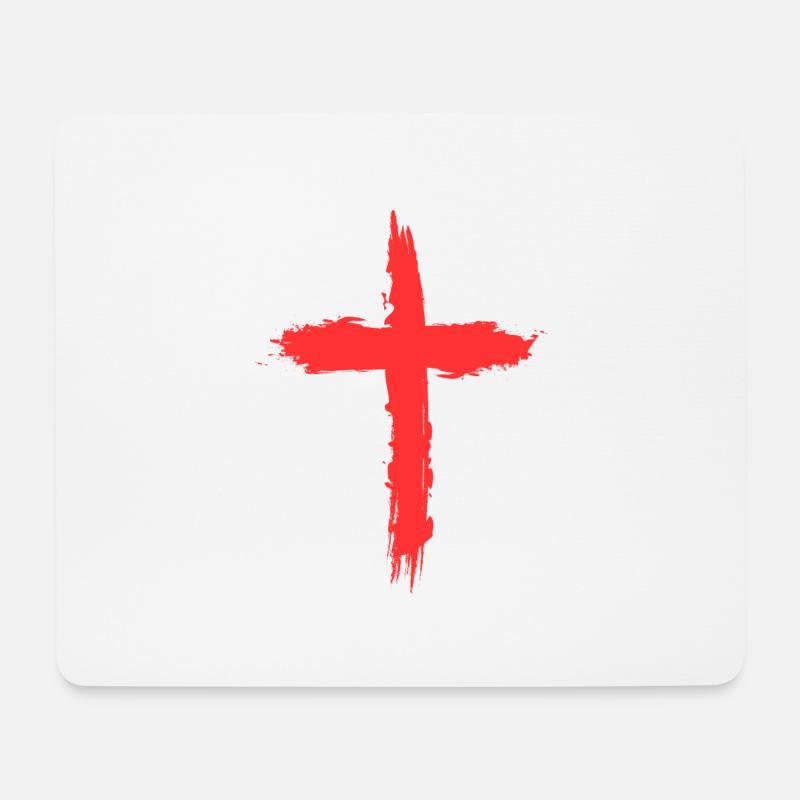 kreuz red - Mousepad (Querformat) - Weiß