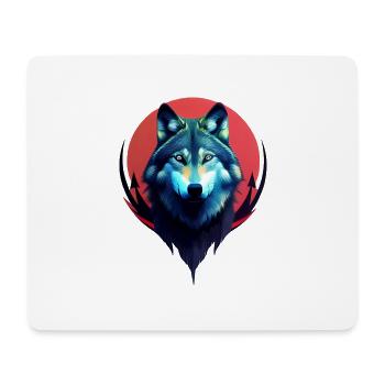 Loup - Tapis de souris (format paysage) - blanc - Devant